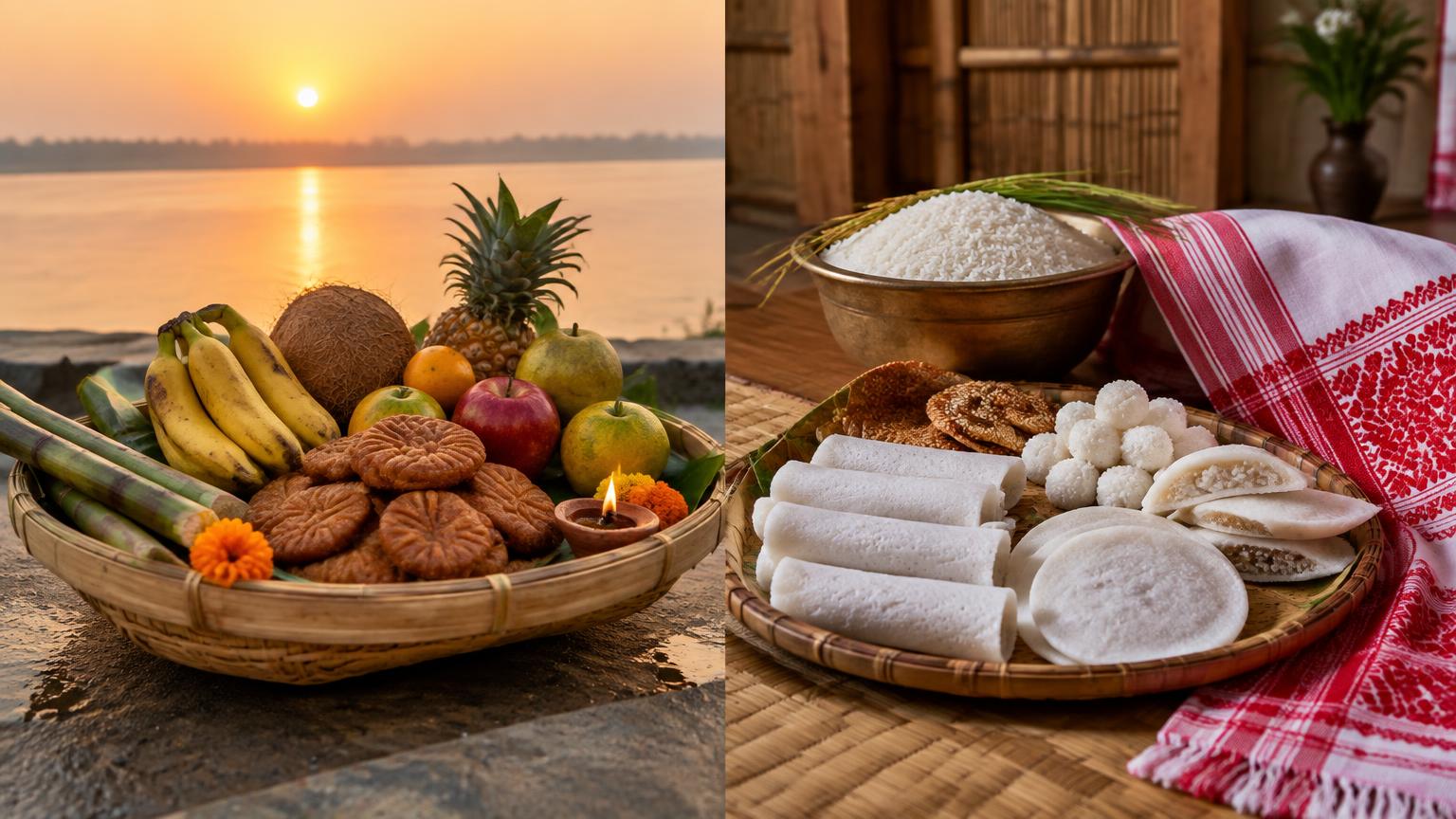 Chhath & Bihu: River, Field and Eastern Festival Foods